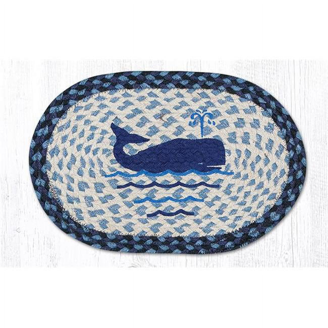 Whale Printed Swatch Oval Rug, 10 x 15 in.