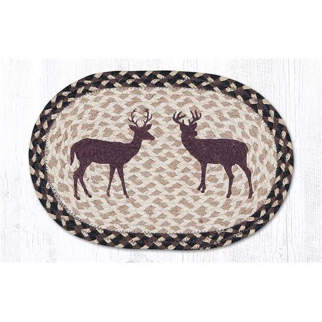 Deer Silhouette Printed Swatch Oval Rug, 10 x 15 in.