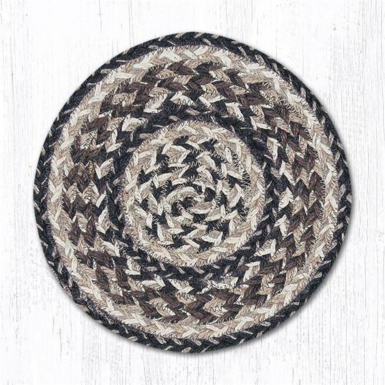 Capitol Importing  Black Plus Tan Miniature Swatch Round Rug, 10 in.