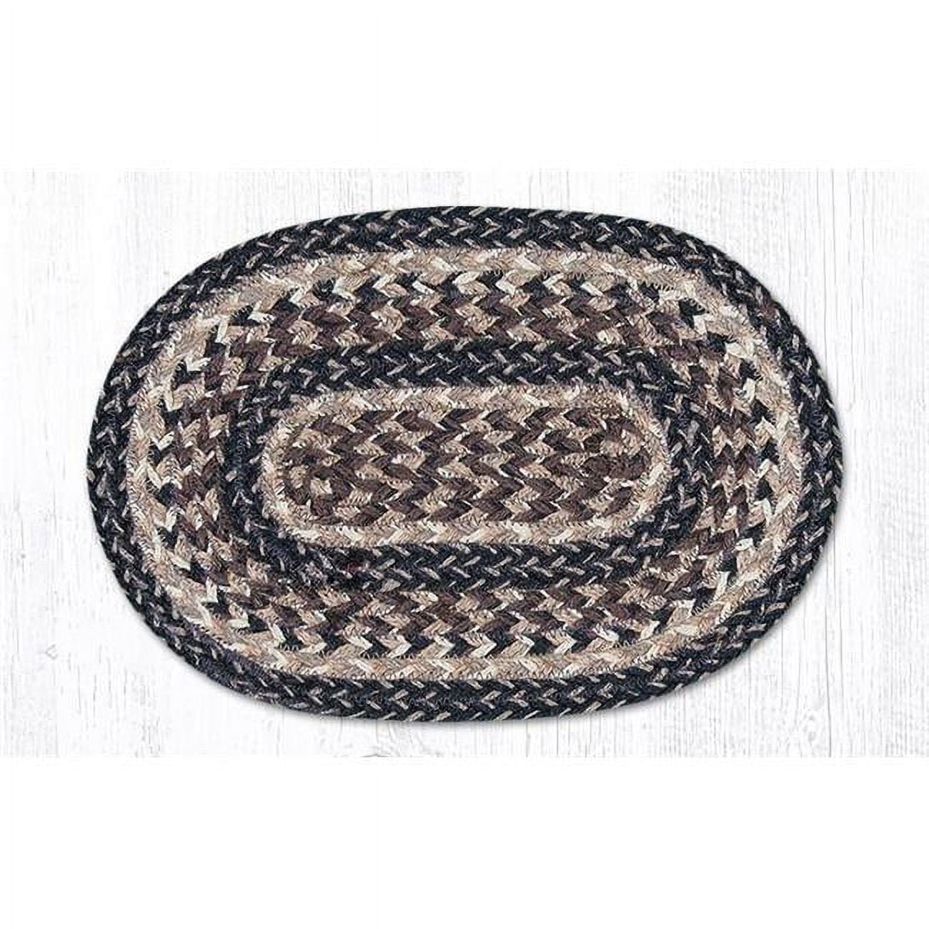Black Plus Tan Miniature Swatch Oval Rug, 10 x 15 in.