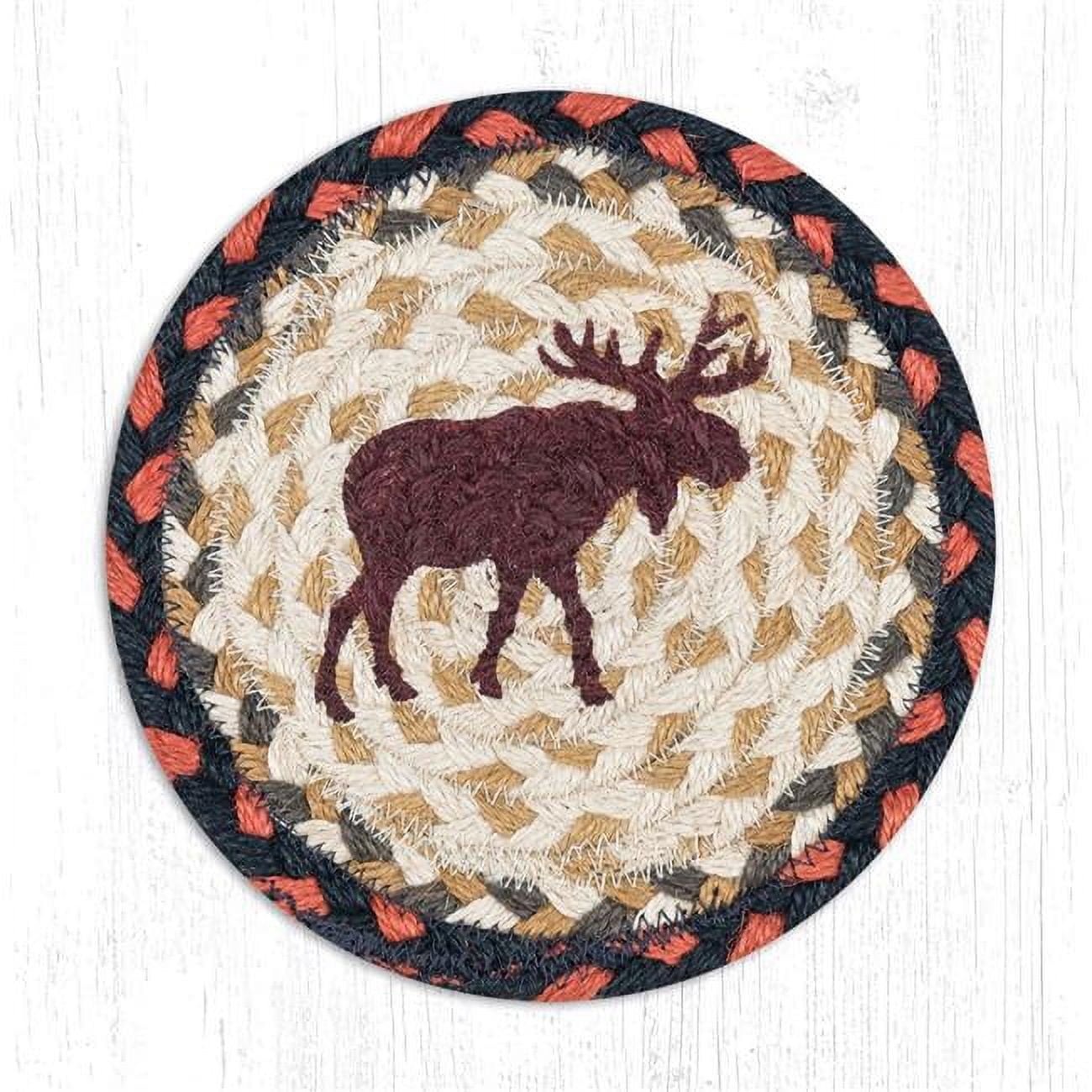 Picture of Capitol Importing 79-019M 7 in. Jute Round Moose Large Coaster
