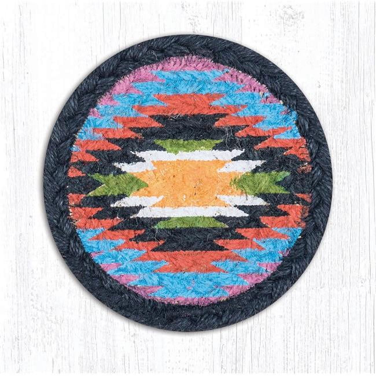 Picture of Capitol Importing 31-IC001N 5 in. Jute Round Native Printed Coaster