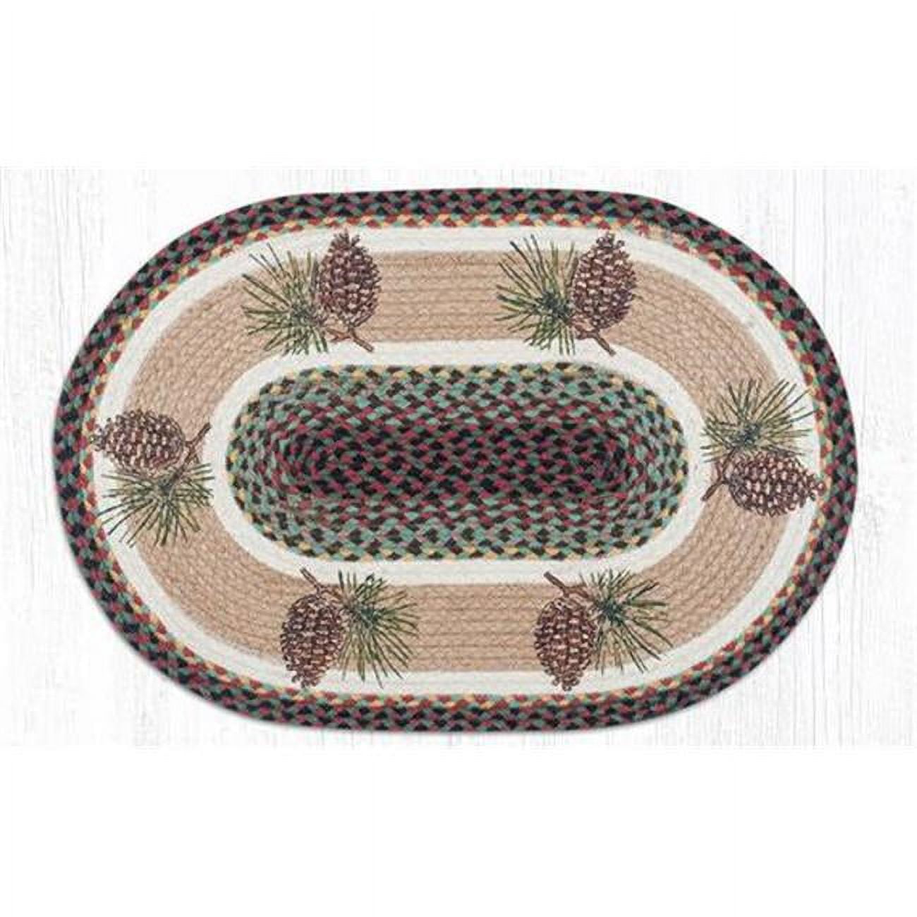 Capitol Importing  27 x 45 in. Jute Oval Pinecone Patch