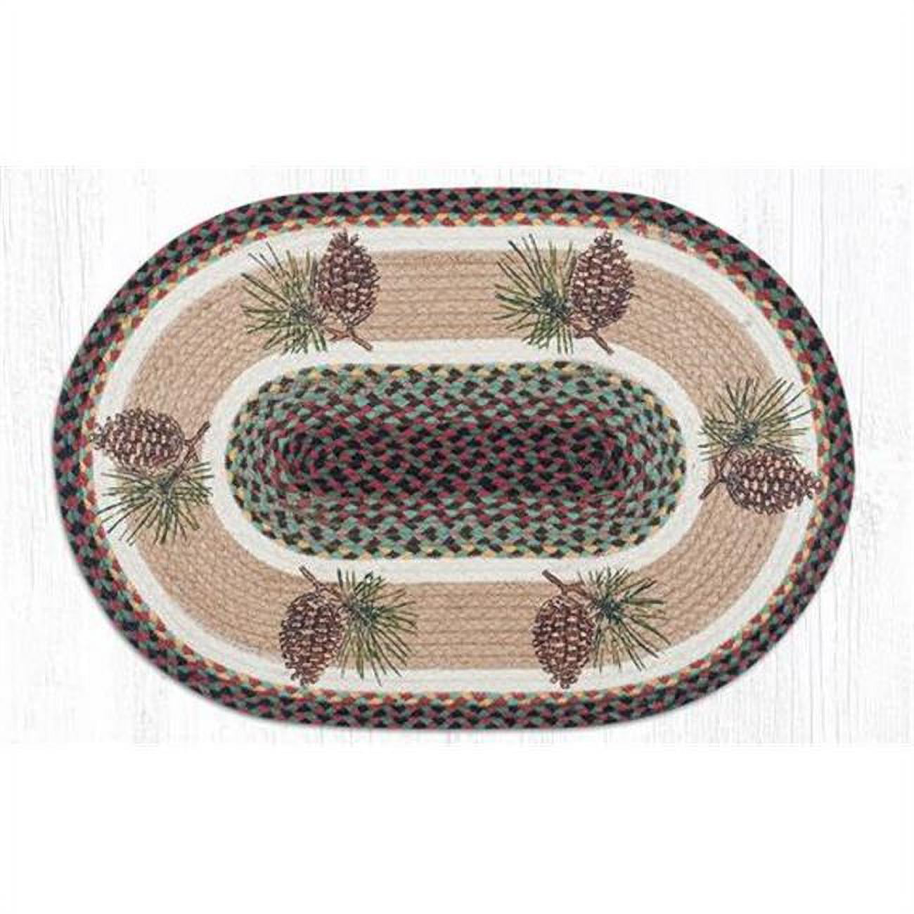 Capitol Importing  2 x 6 ft. Jute Oval Pinecone Patch