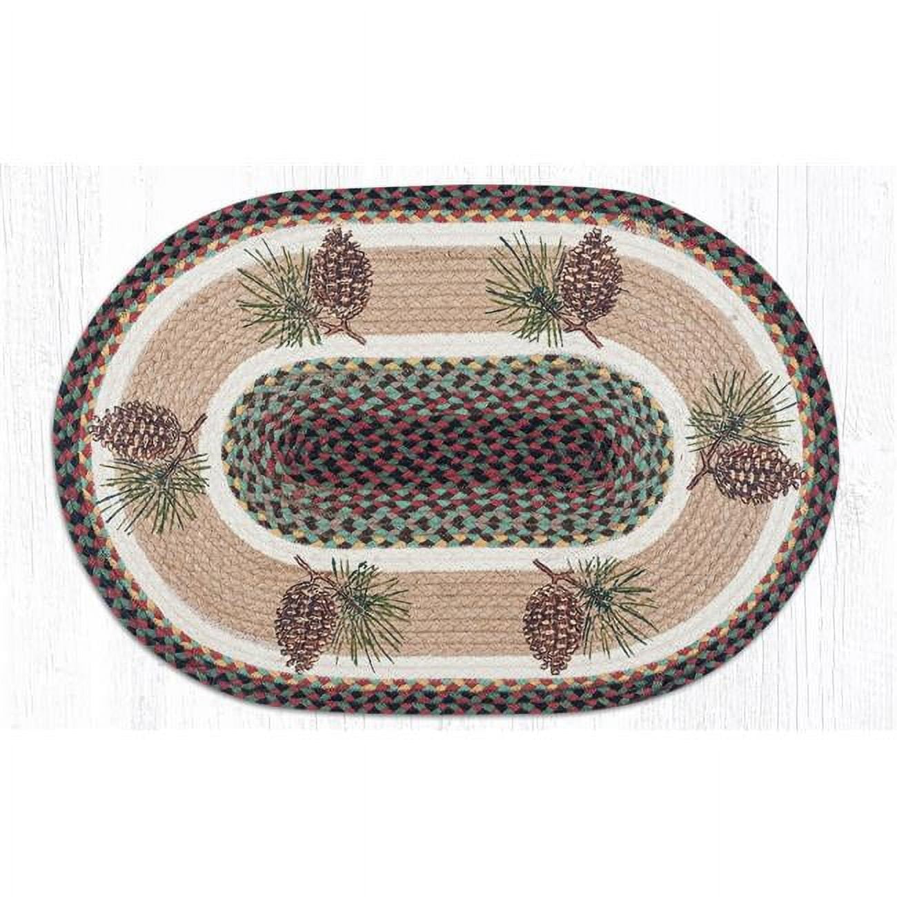 Capitol Importing  20 x 30 in. Jute Oval Pinecone Patch