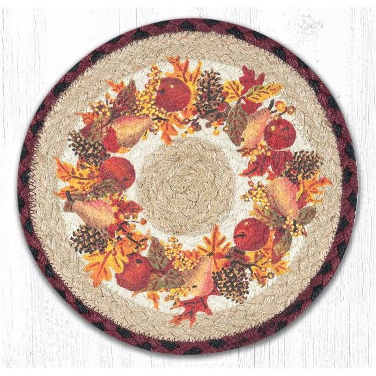 Picture of Capitol Importing 80-431AW 10 x 10 in. Jute Round Autumn Wreath Printed Trivet
