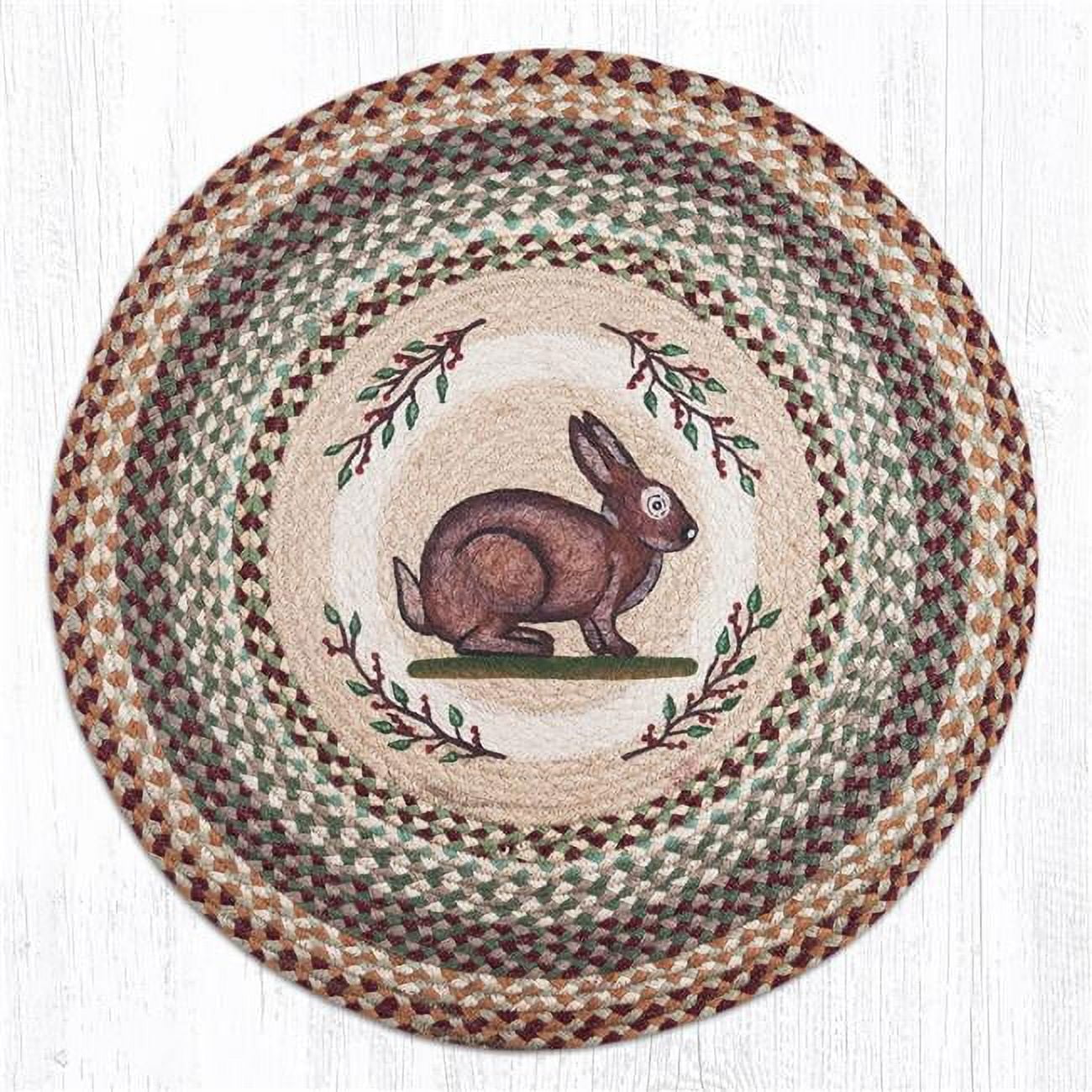 27 x 27 in. Jute Round Vintage Rabbit Patch