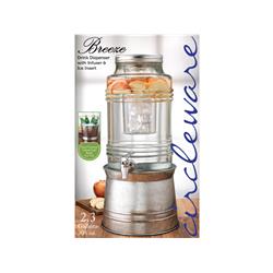 Picture of Circleware 92007 2.4 gal Breeze Beverage Dispenser with Ice Insert, Fruit Infuser & Galvanized Base