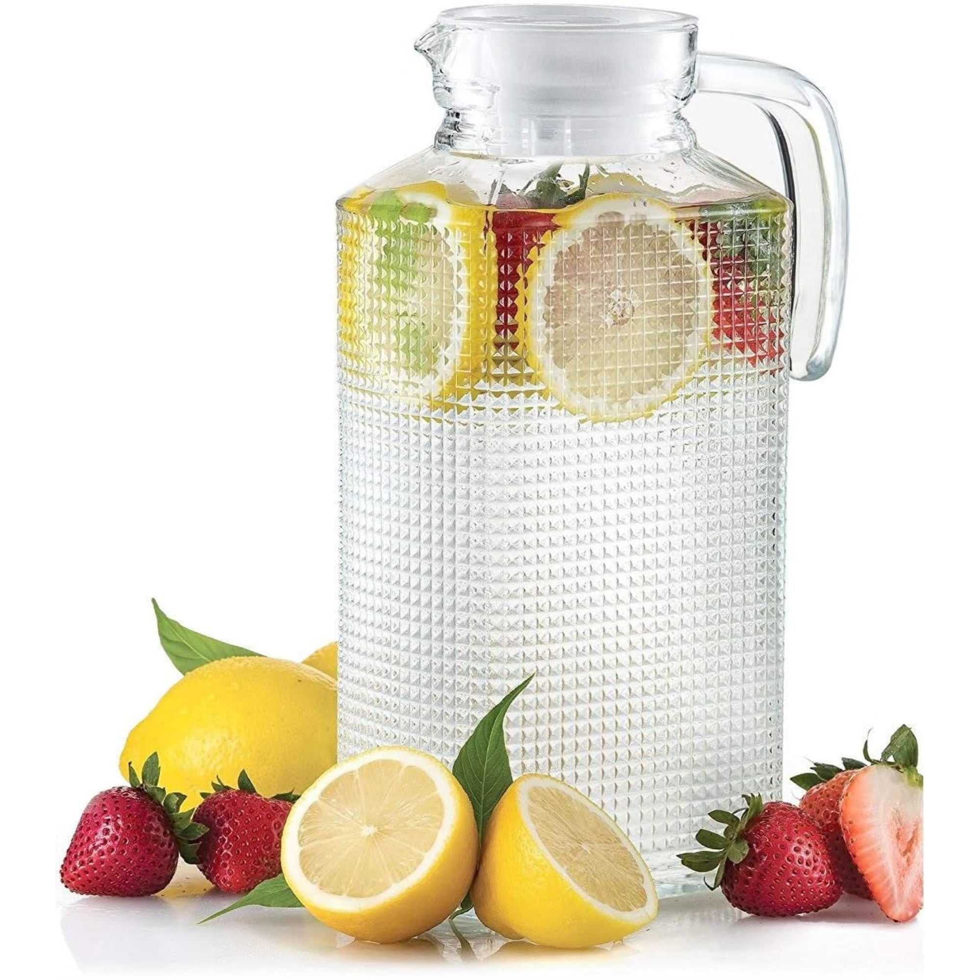Picture of Circleware 92032 Circleware Frigo set of 2 63.4oz.Textured pitcher with plastic lid