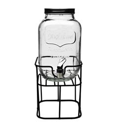 Picture of Circleware 69122/AM Circleware Mini Yorkshire 1 Gallon Sun Tea Jar  dispenser on Black Metal Stand