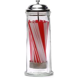 Picture of Circleware 06668/AM Circleware Clear Glass Straw Holder with Chrome Color lid /Straws Included