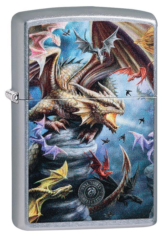 Picture of  49104 Zippo Anne Stokes Colorful Dragons Street Chrome Windproof Pocket Pocket Lighter