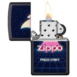 Picture of  49115 Zippo Gaming Flame Logo Design Black Matte Windproof Pocket Lighter