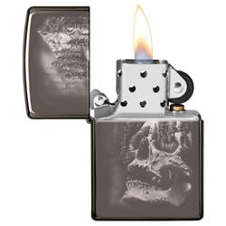 Picture of  49141 Zippo Skull Mountain Design Black Ice Windproof Pocket Lighter