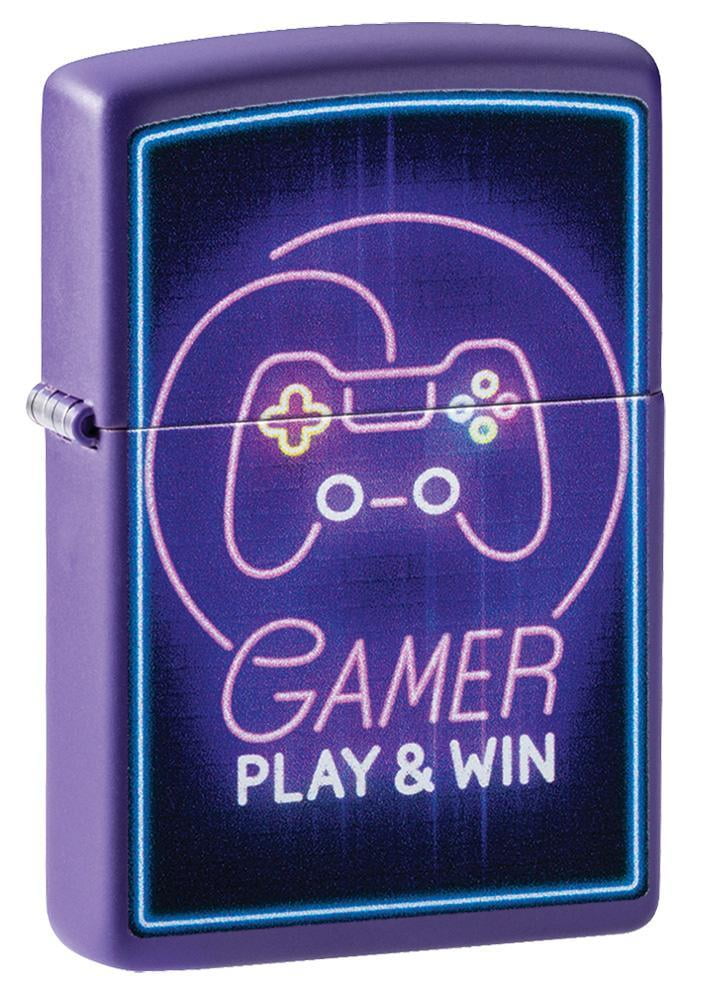 Picture of  49157 Zippo Gamers Play To Win Design Purple Matte Pocket Lighter