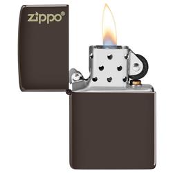 Picture of  49180ZL Zippo Classic Brown Zippo Logo Pocket Lighter