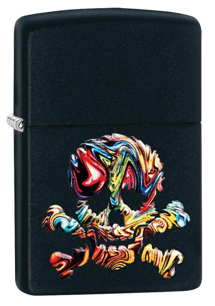 Picture of  49187 Zippo Textured Multi Color Skull Design Windproof Pocket Lighter