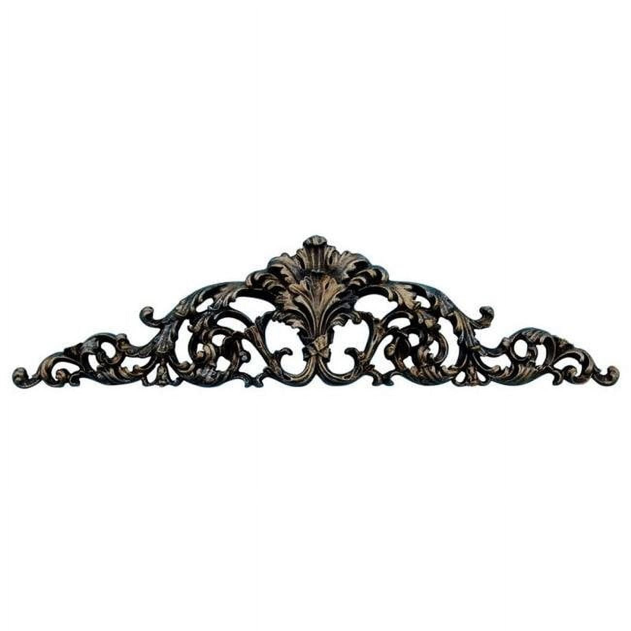 6956BGS Open Leaf Acanthus Overdoor, Black Gold Silver -  Hickory Manor Home