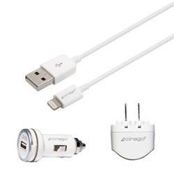 Picture of Cirago International IPL3206 6 ft. Lightning USB Charger Kit&#44; 2.1A&#44; White