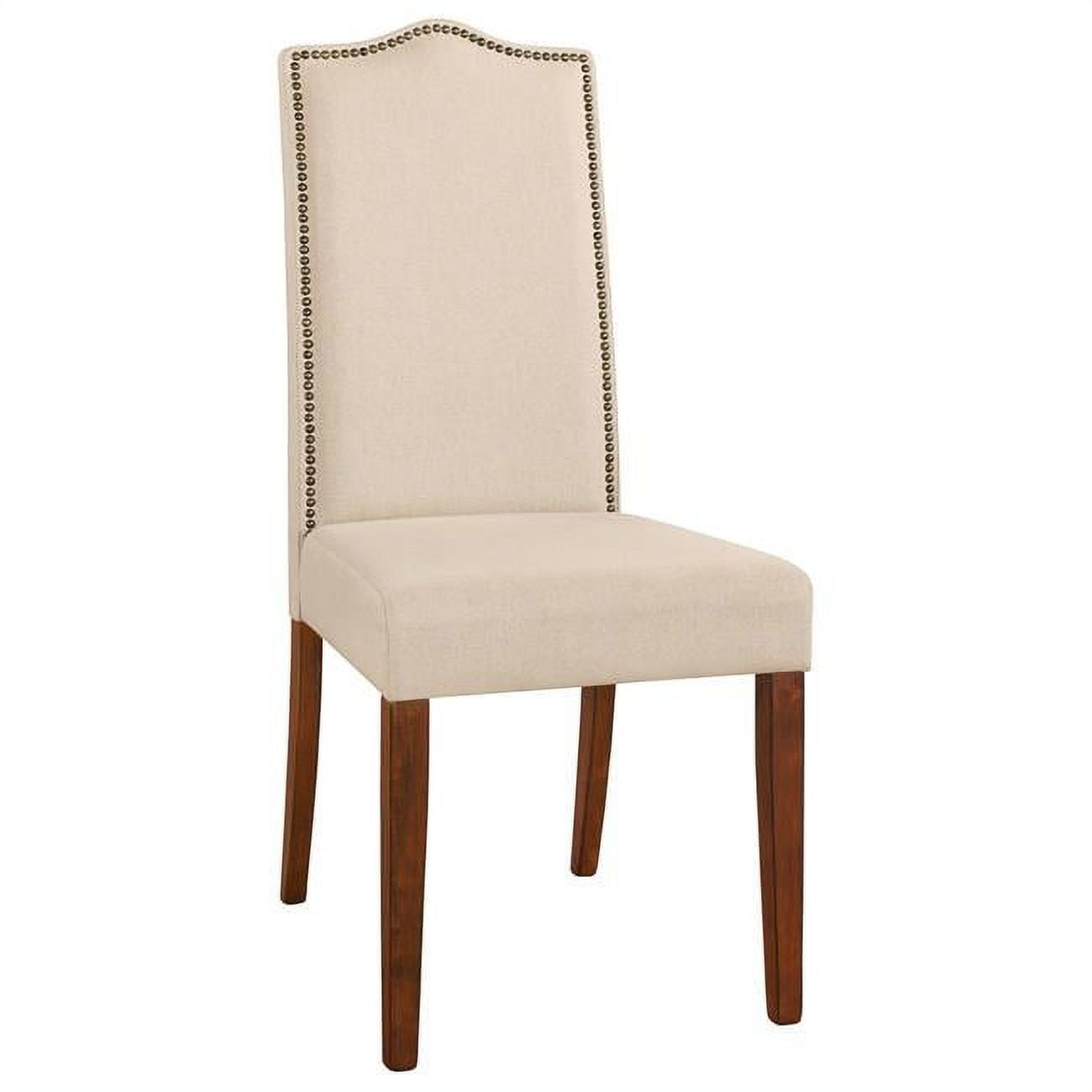 Picture of Carolina Cottage 1817-NCLN Romero Parson Chair - Chestnut with Linen - 22.5 x 41.5 x 18.5 in.