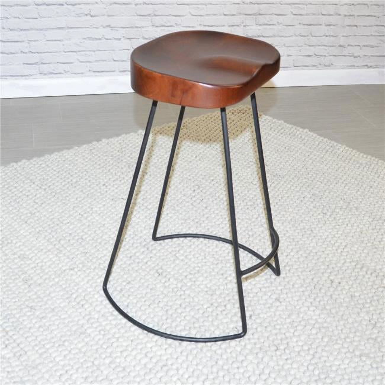 CF2411CHETBK 25 in. Saga Counter Stool, Chestnut & Black -  Carolina Cottage