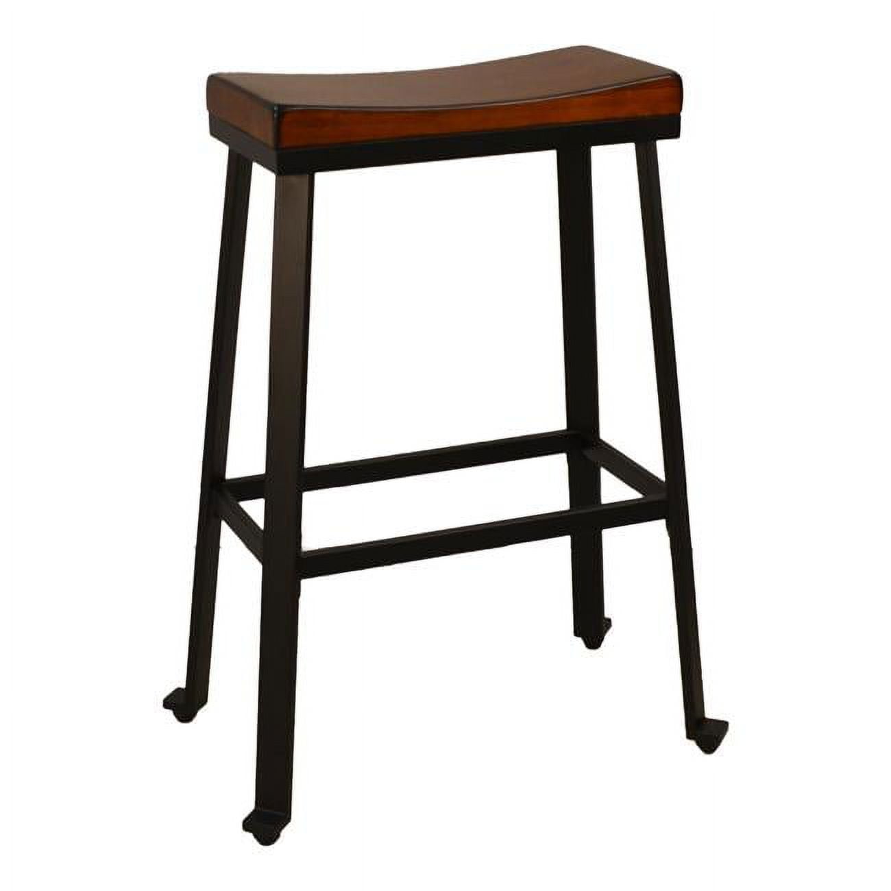 30 in. Thea Saddle Seat Stool, Chestnut & Black