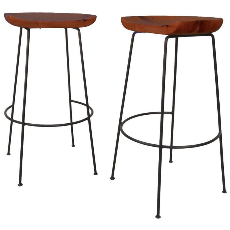 Picture of Carolina Cottage CF2430CHETBK 30.5 in. Diya Bar Stool&#44; Chestnut & Black