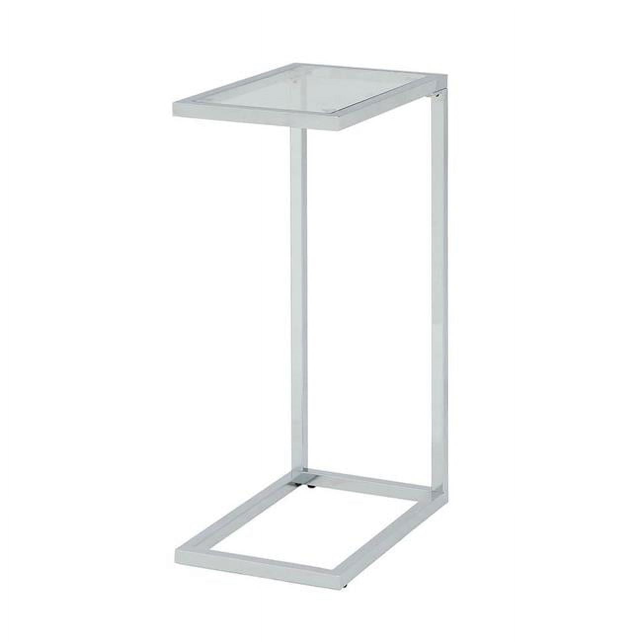 Carolina Chair & Table - Aggie C-Form Accent Table - Glass Top - Chrome - Chrome, Clear