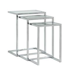 Addison Nesting Table Set - Chrome - 23.5 x 18 x 12 in.