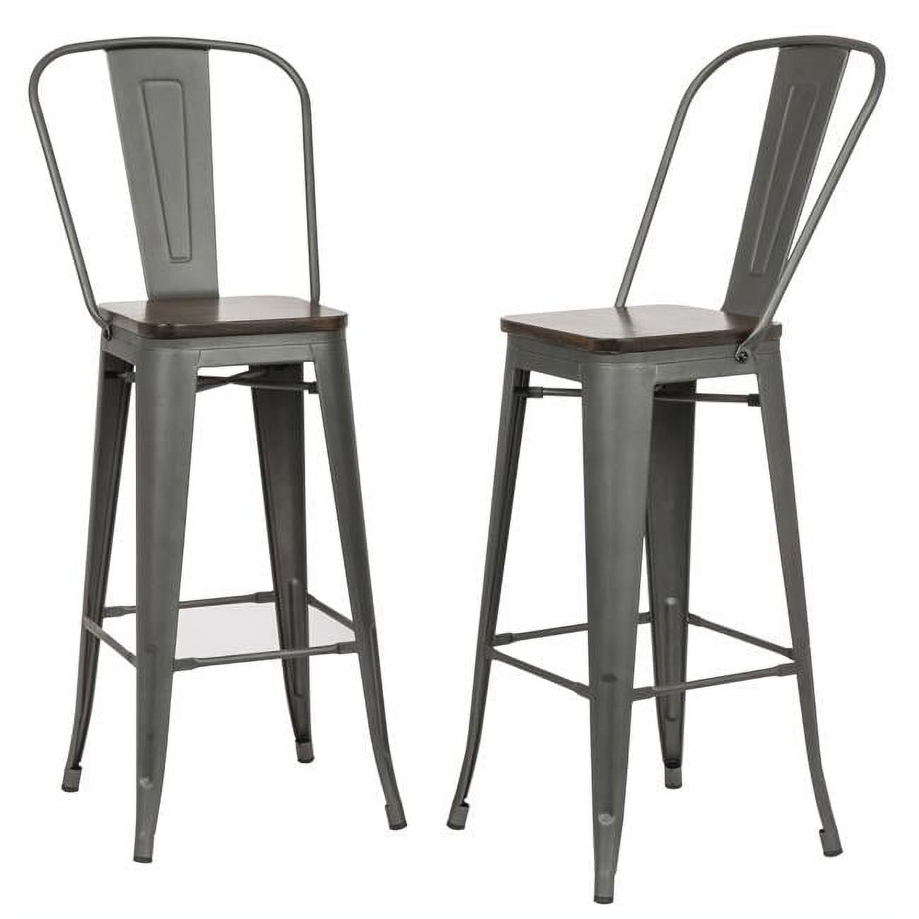 Picture of Carolina Cottage TH-1730-RPWELM 30 in. Ash Wood Seat Bar Stool&#44; Rustic Pewter & Elm - Set of 2