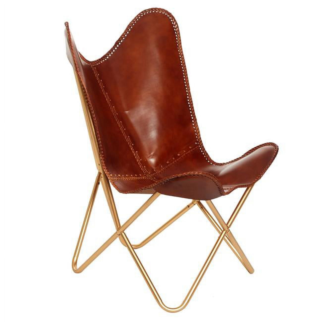 Monroe Butterfly Chair, Brown & Gold