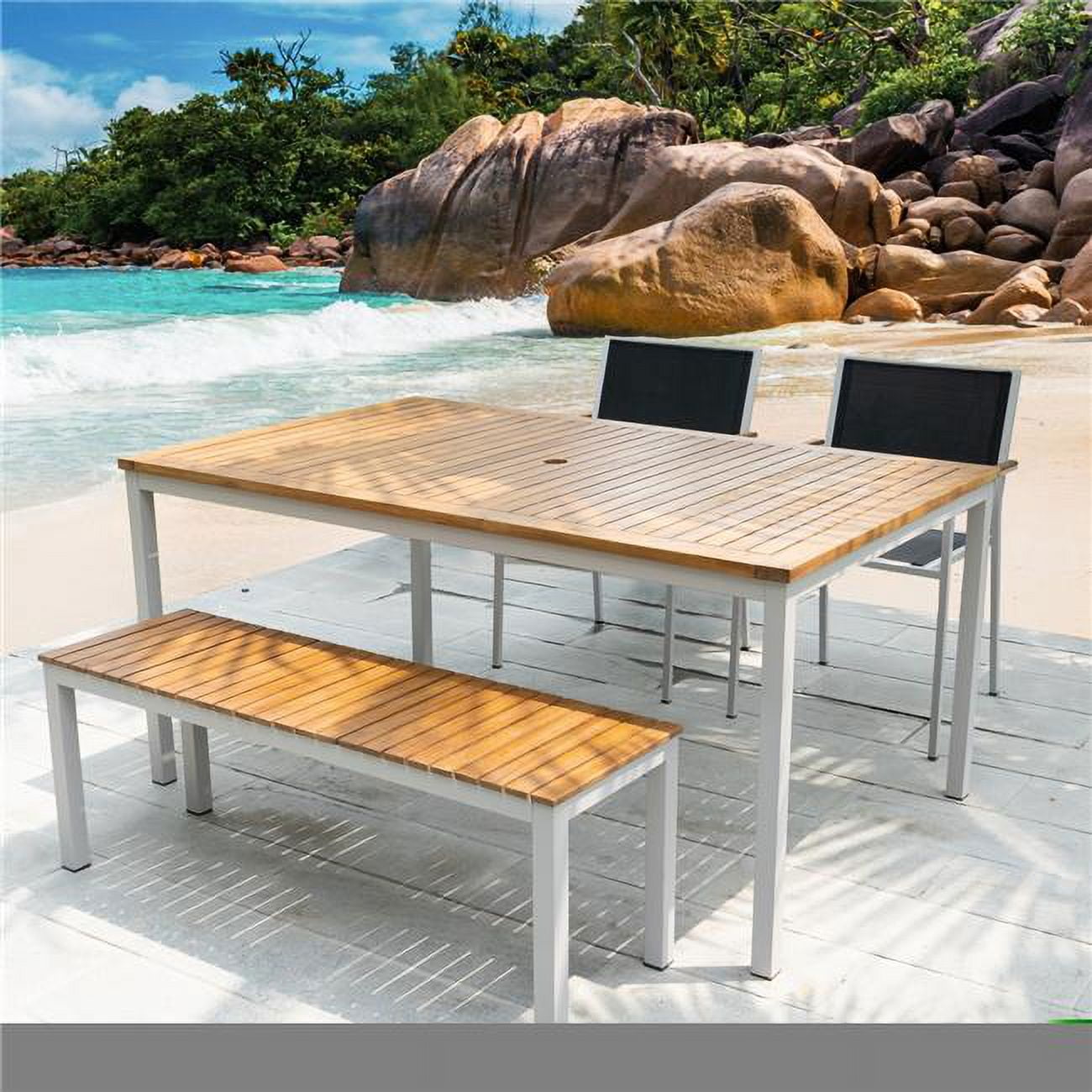 Picture of Carolina Chair 4-CO6329-BLK Braylee Outdoor Dining Set, Black - 4 Piece