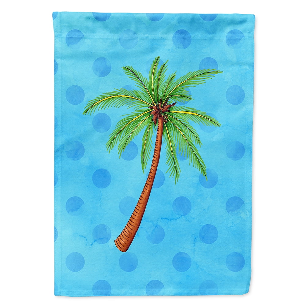 Palm Tree Blue Polkadot Flag Canvas - House Size