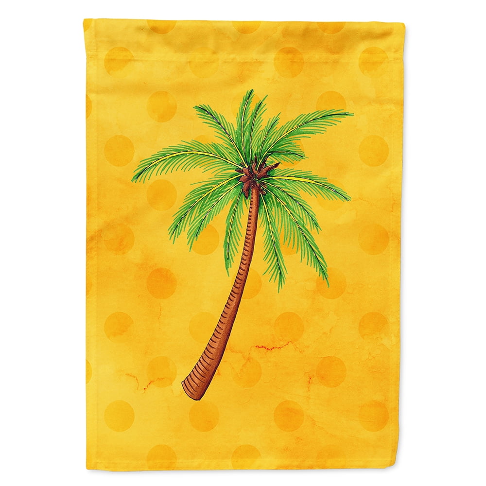 Palm Tree Yellow Polkadot Flag Canvas, House Size