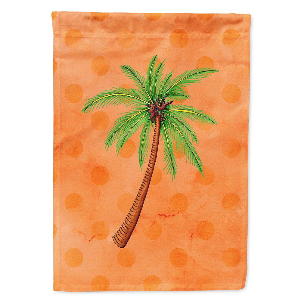 Palm Tree Orange Polkadot Flag Canvas - House Size