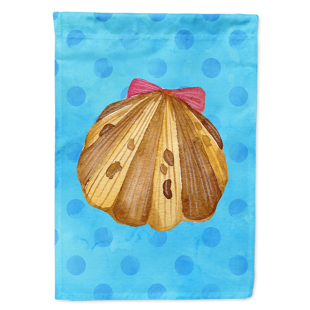 Sea Shell Blue Polkadot Flag Canvas - House Size