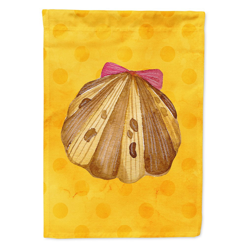 Sea Shell Yellow Polkadot Flag Canvas - House Size