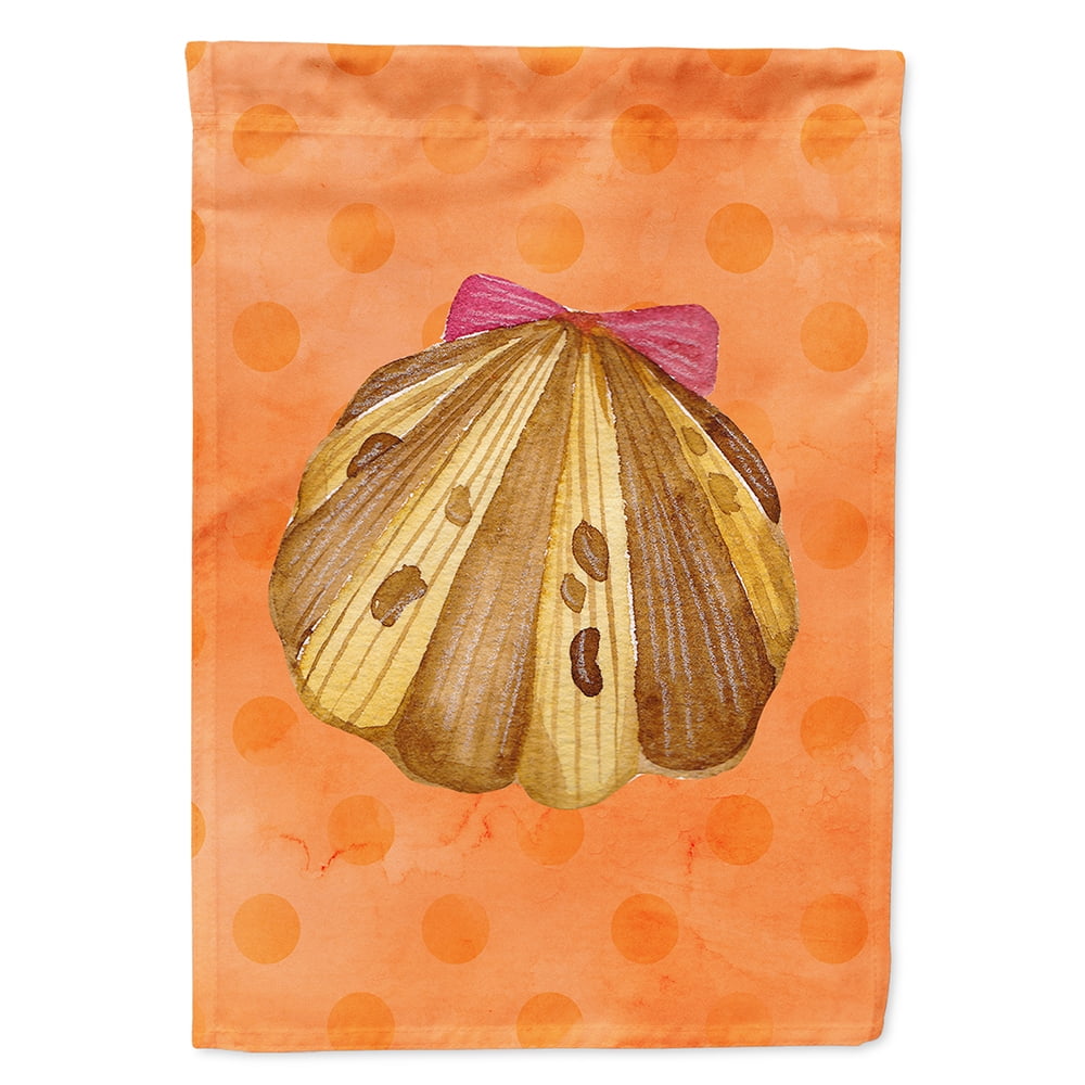 Sea Shell Orange Polkadot Flag Canvas - House Size