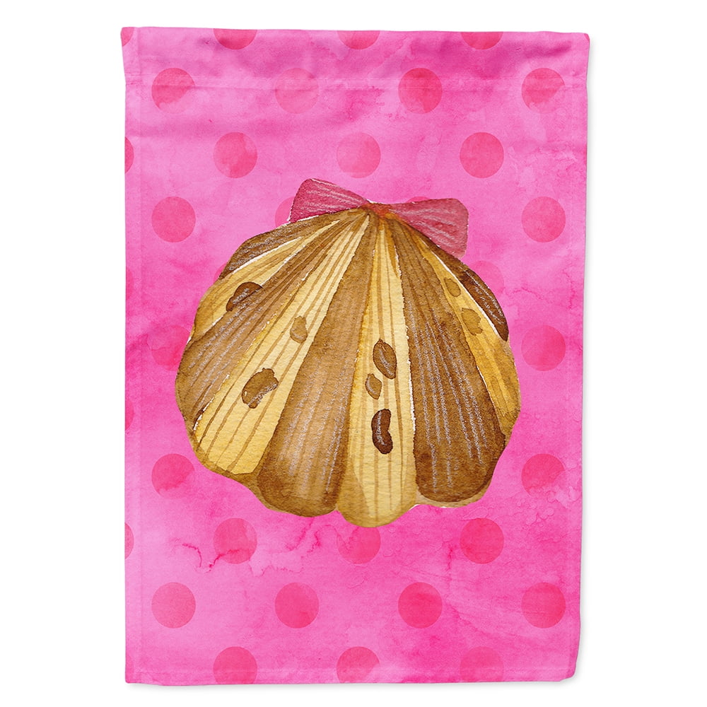 Sea Shell Pink Polkadot Flag Canvas - House Size