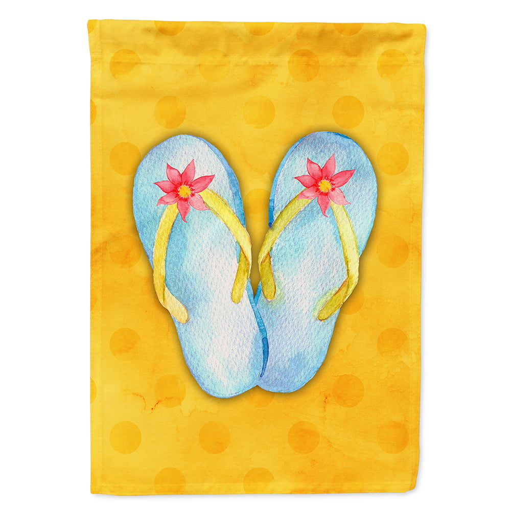 Flip Flops Yellow Polkadot Flag Canvas - House Size