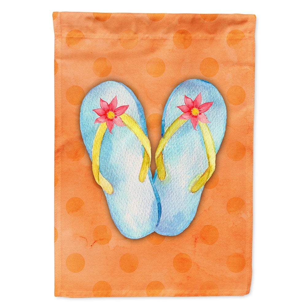 Flip Flops Orange Polkadot Flag Canvas - House Size