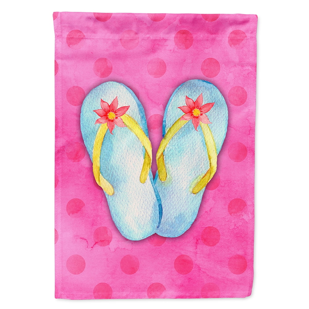 Flip Flops Pink Polkadot Flag Canvas, House Size
