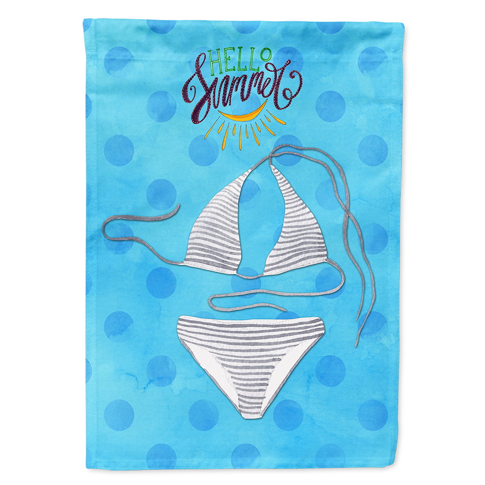 BB8196CHF Bikini Swimsuit Blue Polkadot Flag Canvas, House Size