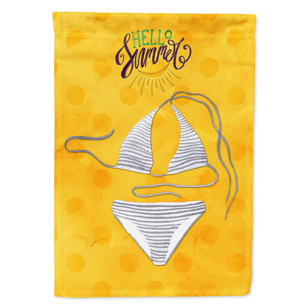 BB8197CHF Bikini Swimsuit Yellow Polkadot Flag Canvas, House Size