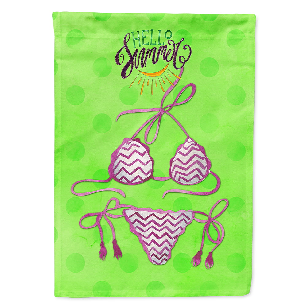 BB8200CHF Bikini Swimsuit Green Polkadot Flag Canvas, House Size
