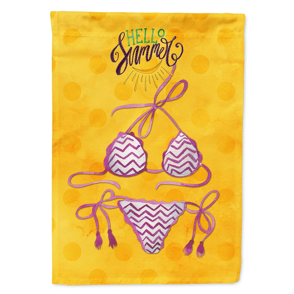 BB8202CHF Bikini Swimsuit Yellow Polkadot Flag Canvas, House Size
