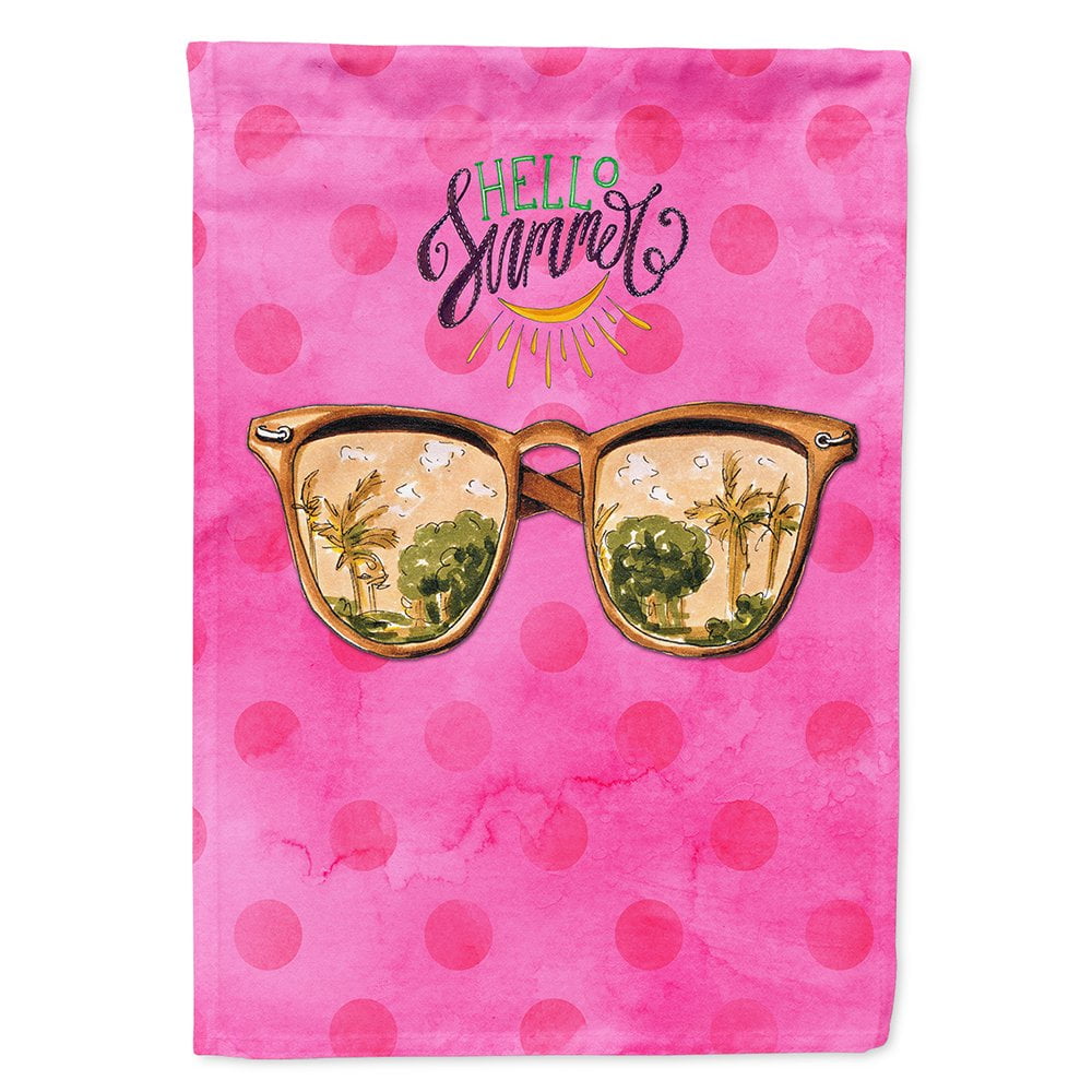 Beach Sunglasses Pink Polkadot Flag Canvas - House Size