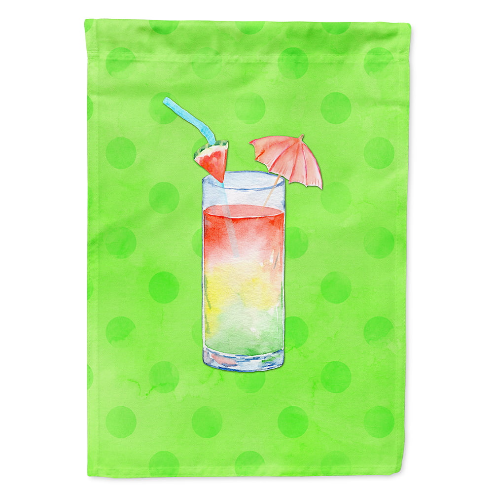 Umberella Cocktail Green Polkadot Flag Canvas - House Size