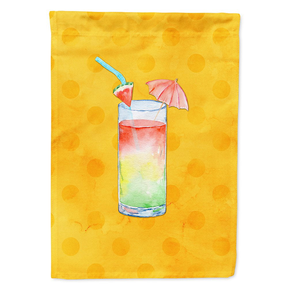 Umberella Cocktail Yellow Polkadot Flag Canvas - House Size