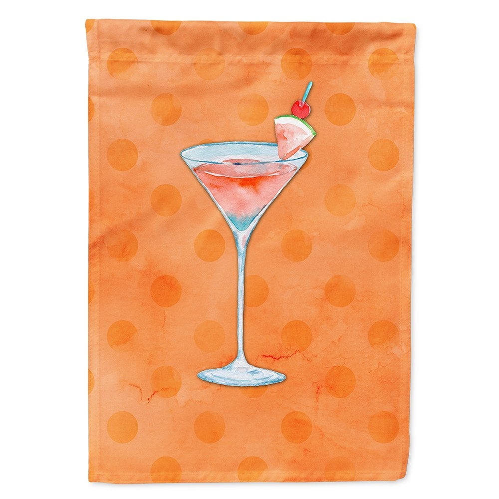 Summer Martini Orange Polkadot Flag Canvas - House Size
